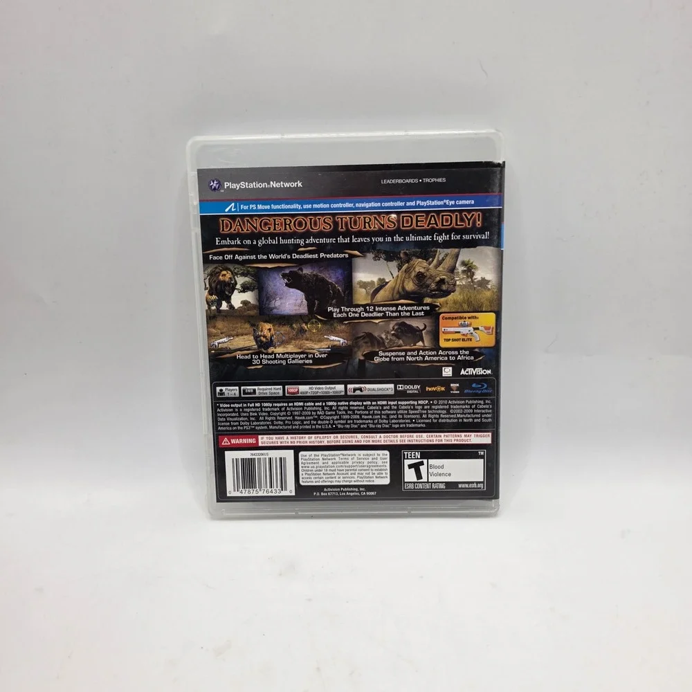 Cabelas Dangerous Hunts 2011 PS3 PlayStation 3‎ Hunting Game Move Sport